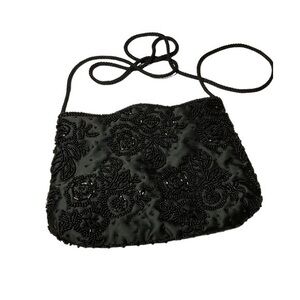 Valerie Stevens‎ floral beaded crossbody satin evening bag